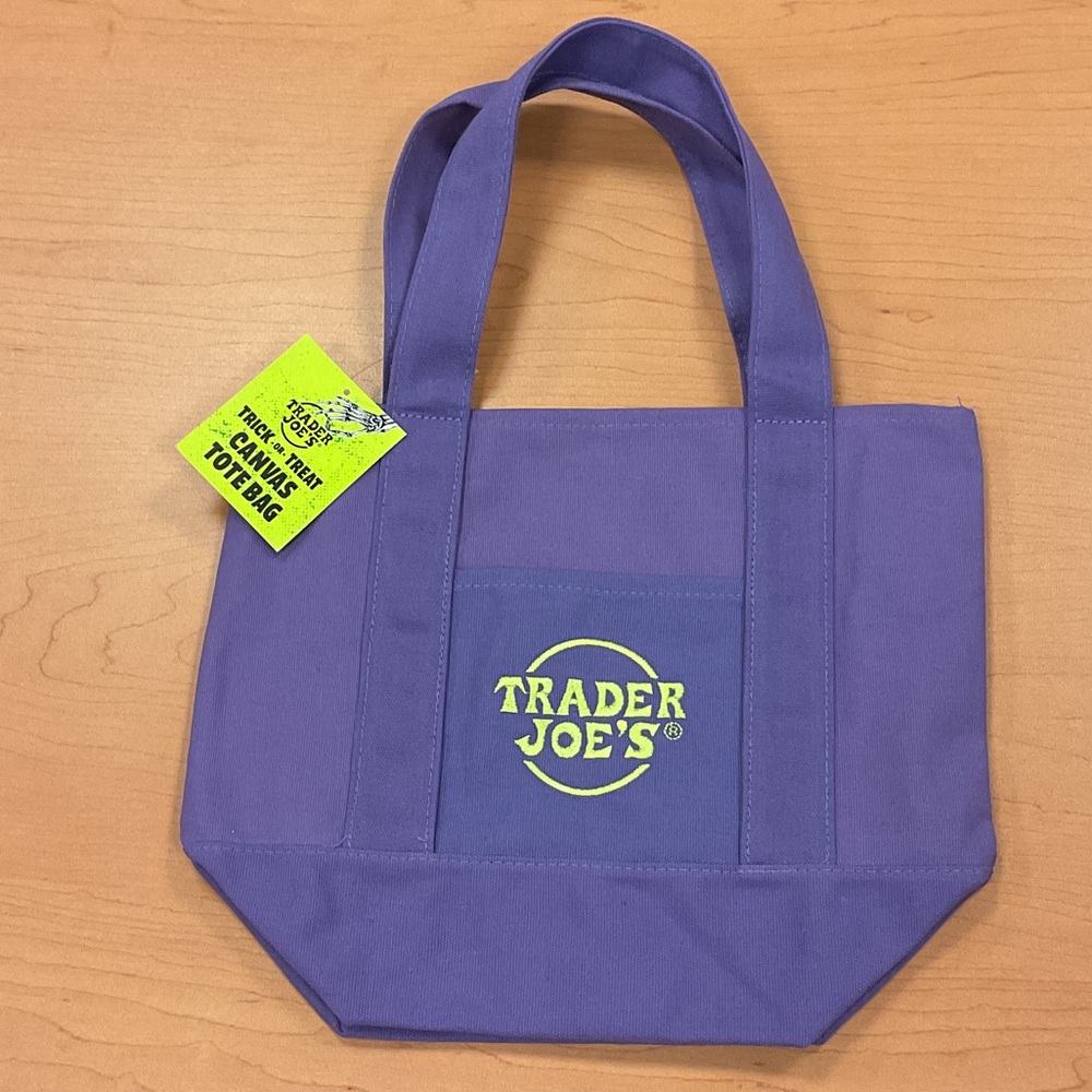 Trader Joe's Purple Mini Canvas Tote Bag